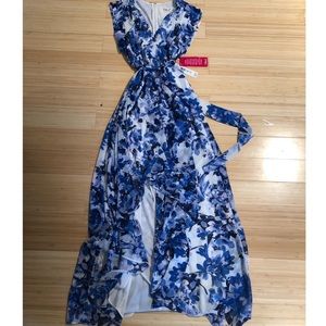 New With Tags High Low Blue Floral Dress